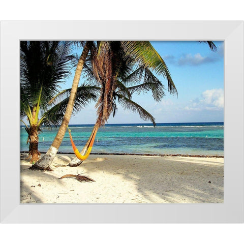 Hammock Paradise White Modern Wood Framed Art Print by Navas, Emily