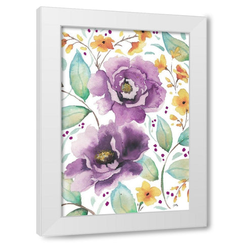 Spring Poppies I White Modern Wood Framed Art Print by Medley, Elizabeth