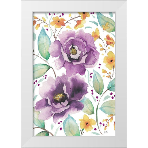 Spring Poppies I White Modern Wood Framed Art Print by Medley, Elizabeth