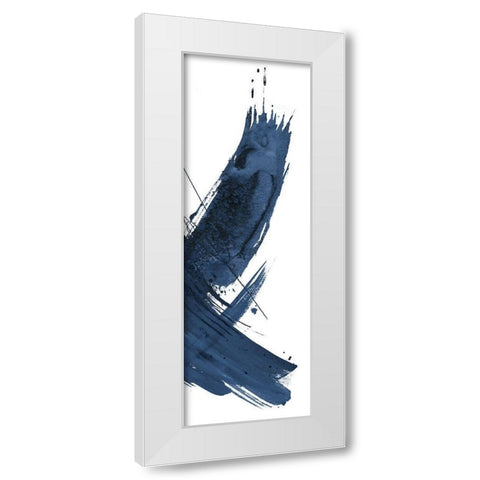 Navy Wash On White Panel I White Modern Wood Framed Art Print by Pinto, Patricia