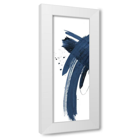Navy Wash On White Panel II White Modern Wood Framed Art Print by Pinto, Patricia