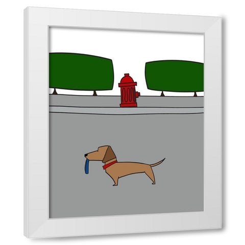 Another Doggy Dog Day IV White Modern Wood Framed Art Print by Edwins, Hugo