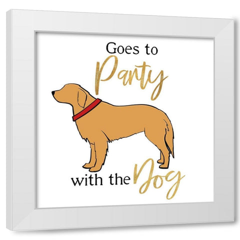 Puppy Positive III White Modern Wood Framed Art Print by Edwins, Hugo