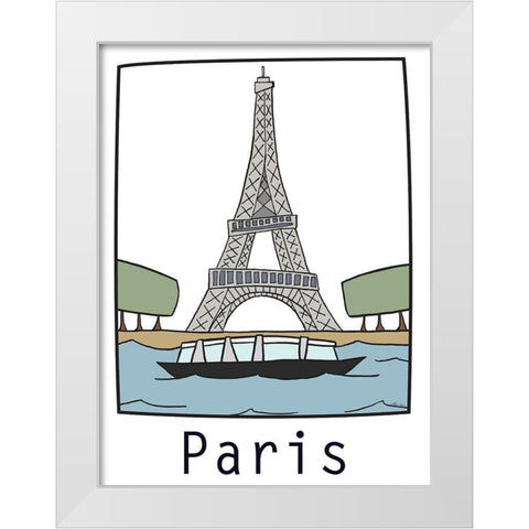 Travel the World I White Modern Wood Framed Art Print by Edwins, Hugo