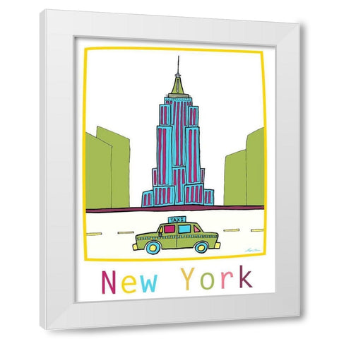 New York III White Modern Wood Framed Art Print by Edwins, Hugo