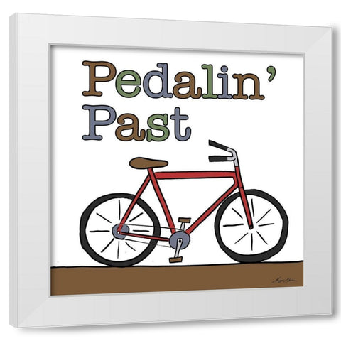 Pedalin Past White Modern Wood Framed Art Print by Edwins, Hugo