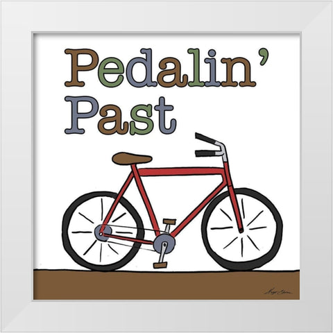 Pedalin Past White Modern Wood Framed Art Print by Edwins, Hugo
