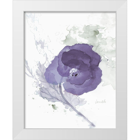 Translucent Mauve Poppy II White Modern Wood Framed Art Print by Loreth, Lanie