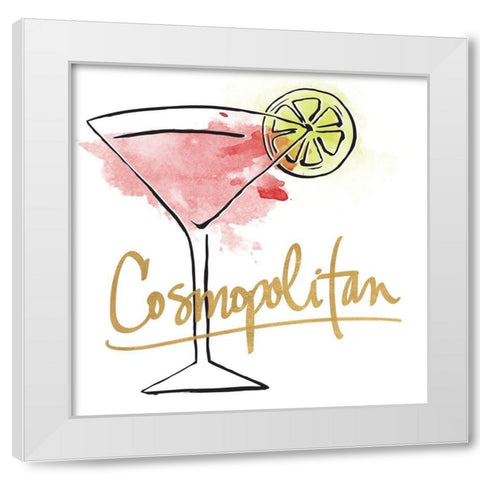 Cosmopolitan White Modern Wood Framed Art Print by SD Graphics Studio