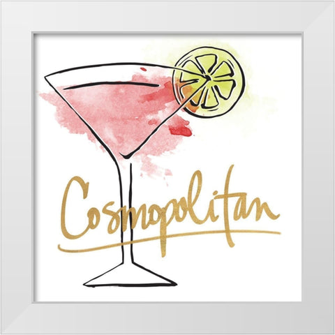 Cosmopolitan White Modern Wood Framed Art Print by SD Graphics Studio