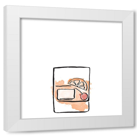 Drinks I White Modern Wood Framed Art Print by SD Graphics Studio