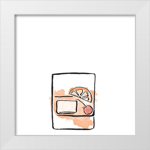 Drinks I White Modern Wood Framed Art Print by SD Graphics Studio