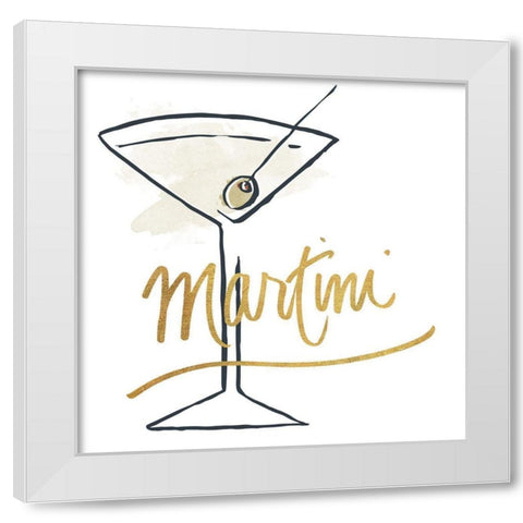 Martini White Modern Wood Framed Art Print by SD Graphics Studio