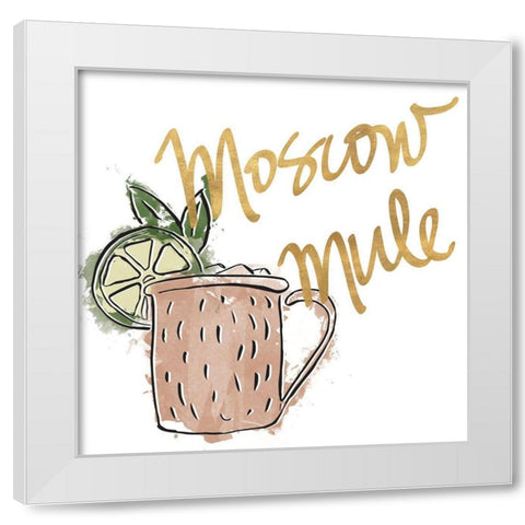Moscow Mule White Modern Wood Framed Art Print by SD Graphics Studio