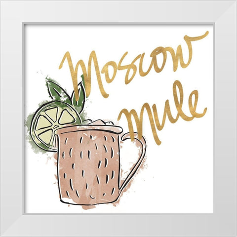 Moscow Mule White Modern Wood Framed Art Print by SD Graphics Studio