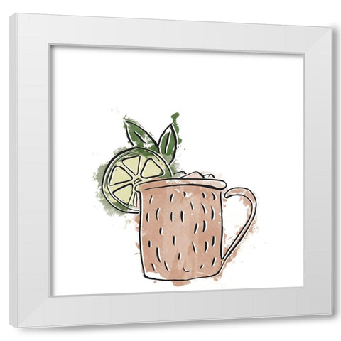 Drinks II White Modern Wood Framed Art Print by SD Graphics Studio