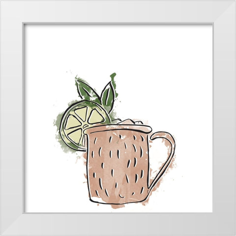 Drinks II White Modern Wood Framed Art Print by SD Graphics Studio