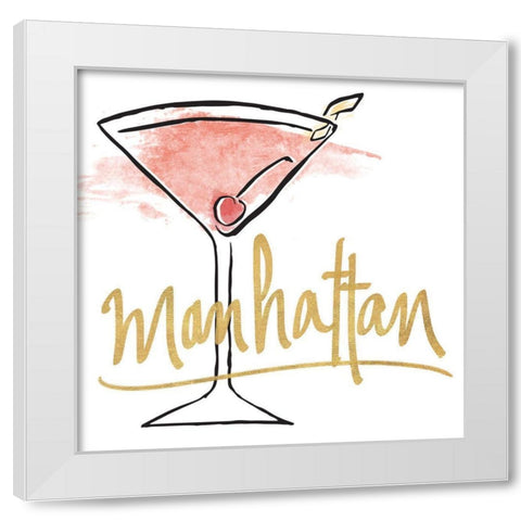 Manhattan White Modern Wood Framed Art Print by SD Graphics Studio