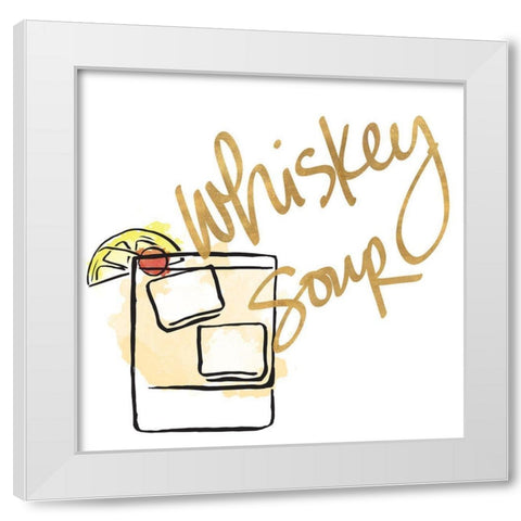 Whiskey Sour White Modern Wood Framed Art Print by SD Graphics Studio