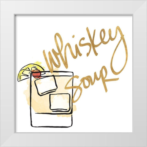 Whiskey Sour White Modern Wood Framed Art Print by SD Graphics Studio