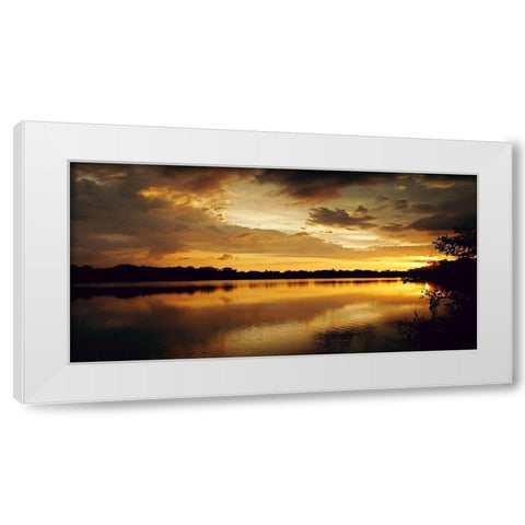 Yellow Sunset White Modern Wood Framed Art Print by Peck, Gail