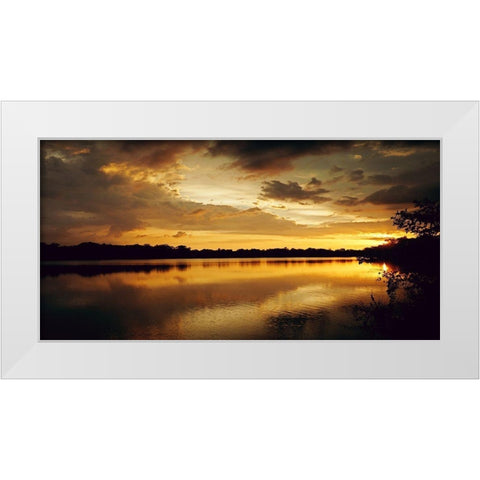 Yellow Sunset White Modern Wood Framed Art Print by Peck, Gail