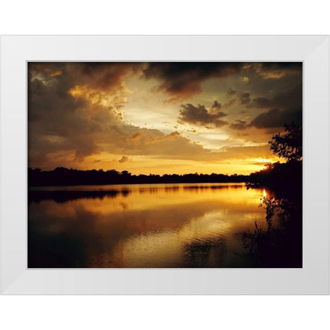 Yellow Sunset White Modern Wood Framed Art Print by Peck, Gail