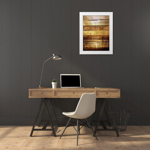 By The Grass Sunset Wood White Modern Wood Framed Art Print by Peck, Gail