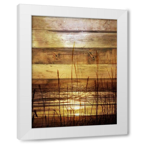 By The Grass Sunset Wood White Modern Wood Framed Art Print by Peck, Gail