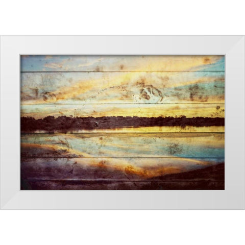 Sunset Lake Wood White Modern Wood Framed Art Print by Peck, Gail