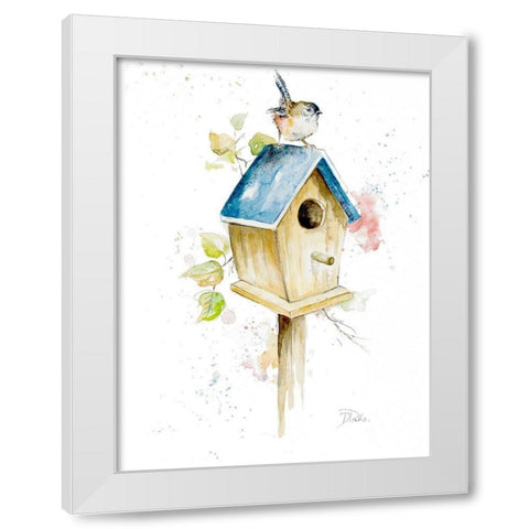 Bird House I White Modern Wood Framed Art Print by Pinto, Patricia