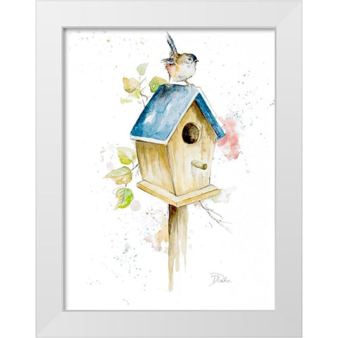 Bird House I White Modern Wood Framed Art Print by Pinto, Patricia