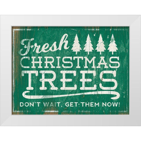 Holiday Wooden Signs I White Modern Wood Framed Art Print by SD Graphics Studio