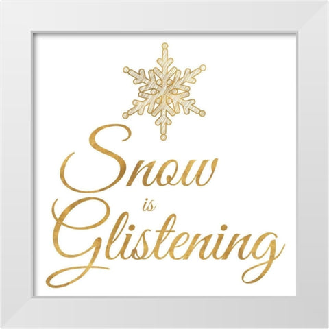 Golden Christmas II White Modern Wood Framed Art Print by SD Graphics Studio