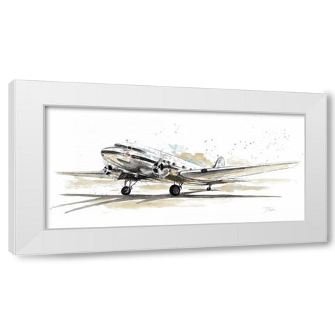 DC3 Airplane White Modern Wood Framed Art Print by Pinto, Patricia