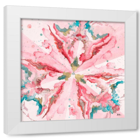 Pink Constelllation Square White Modern Wood Framed Art Print by Pinto, Patricia