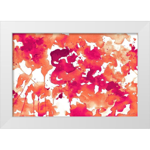 Splash of Pinks In Fall II White Modern Wood Framed Art Print by Loreth, Lanie