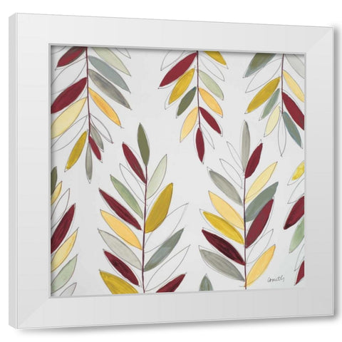 Kesa Leaves in Purple White Modern Wood Framed Art Print by Loreth, Lanie