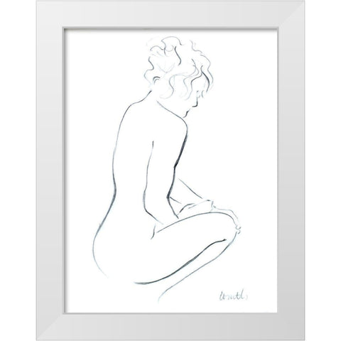 Contemplating Female I White Modern Wood Framed Art Print by Loreth, Lanie