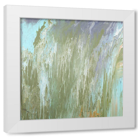 Forest Green Fall Abstract White Modern Wood Framed Art Print by Gonzalez, Roberto