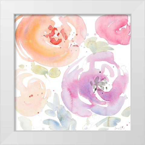 Gentle Blossoms I White Modern Wood Framed Art Print by Loreth, Lanie