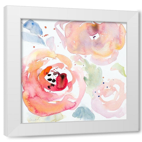Gentle Blossoms II White Modern Wood Framed Art Print by Loreth, Lanie