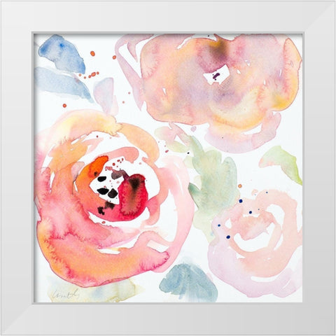 Gentle Blossoms II White Modern Wood Framed Art Print by Loreth, Lanie