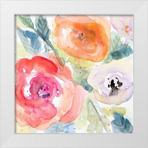 Blooms Abound I White Modern Wood Framed Art Print by Loreth, Lanie