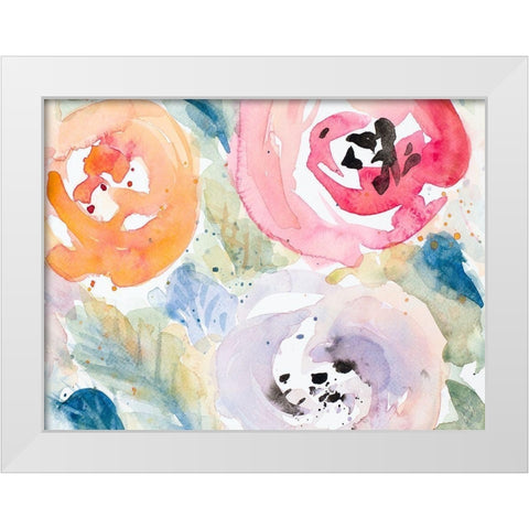 Blooms Abound Rectangle White Modern Wood Framed Art Print by Loreth, Lanie