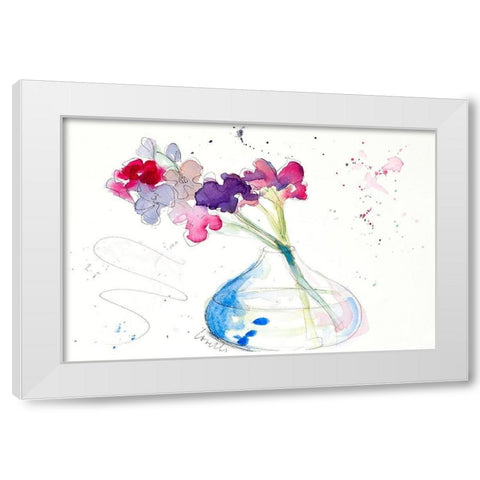 Colorful Flowers in Clear Vase II White Modern Wood Framed Art Print by Loreth, Lanie