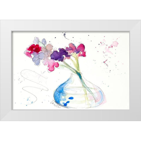 Colorful Flowers in Clear Vase II White Modern Wood Framed Art Print by Loreth, Lanie