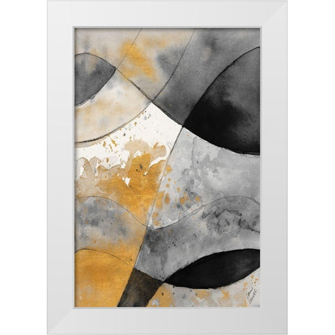 Grey and Gold Fantasy II White Modern Wood Framed Art Print by Loreth, Lanie