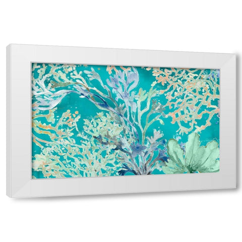 Under the Sea Plants Blue White Modern Wood Framed Art Print by Pinto, Patricia