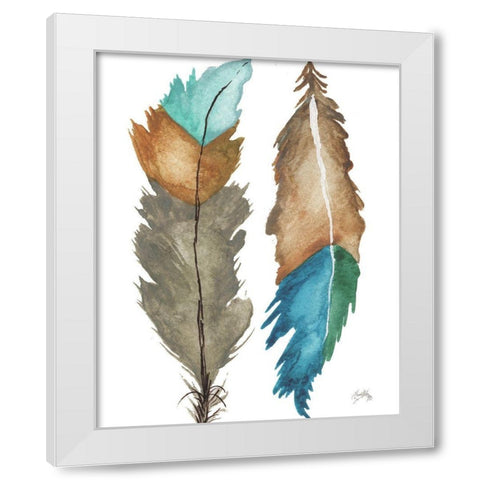 Decorative Feathers White Modern Wood Framed Art Print by Medley, Elizabeth